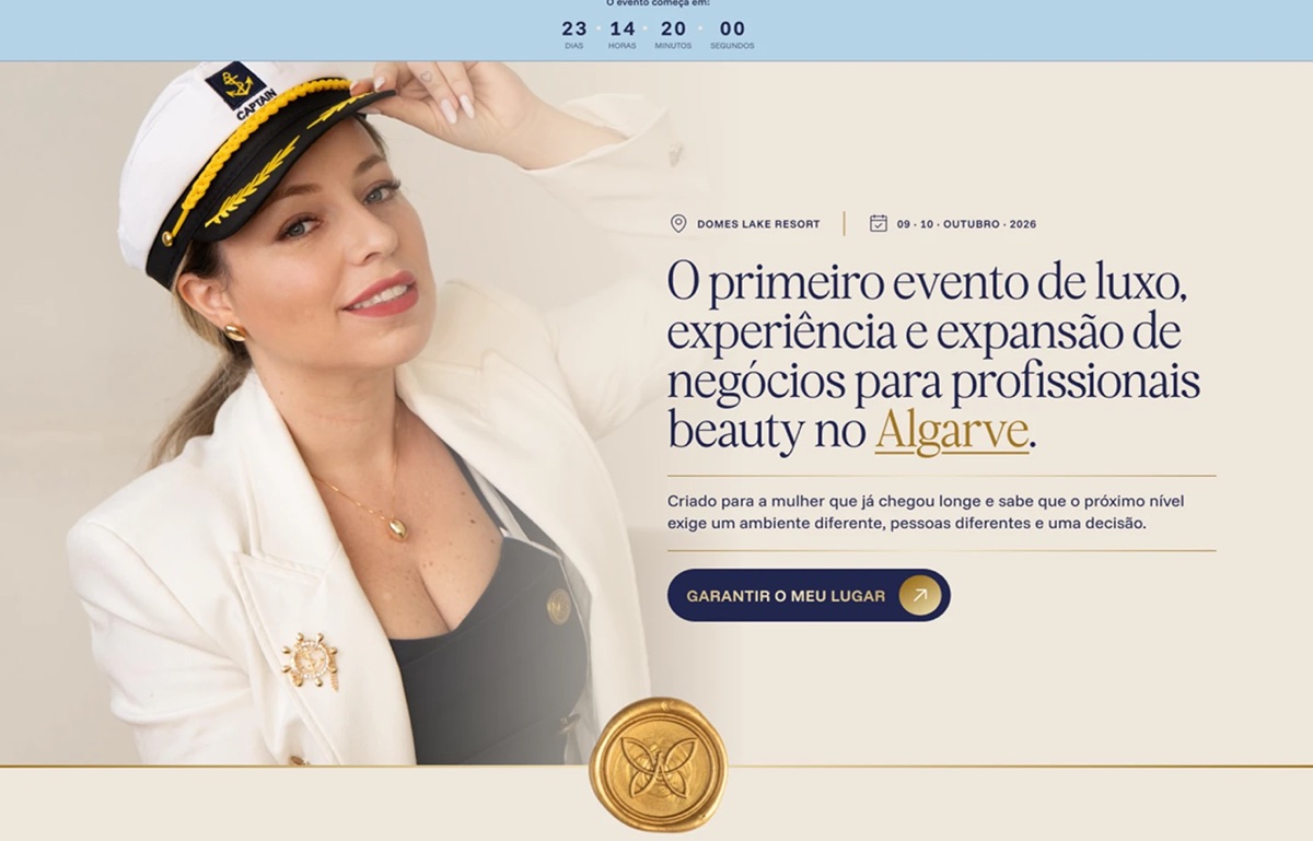 Landing page do Evento Algarve